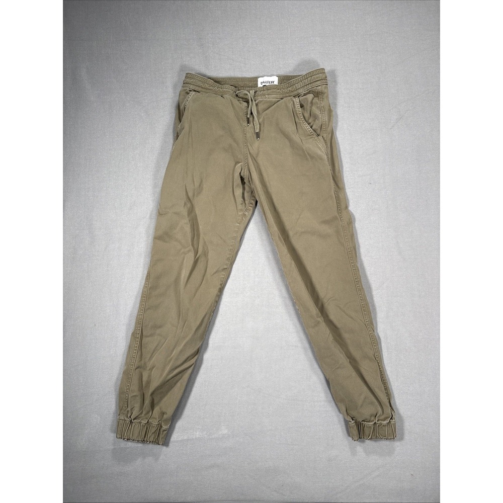 DU/ER Pants Mens Small Green Joggers Drawstring Casual FLAW